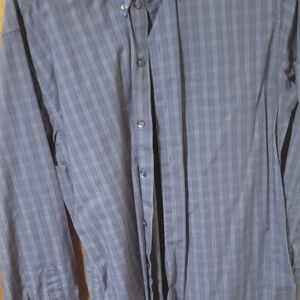 Dockers Men's Charcoal Plaid Button Down Shirt